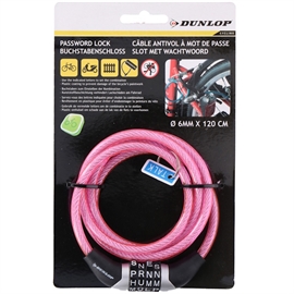 Dunlop kombinasjonslås, 4 bokstaver i rosa