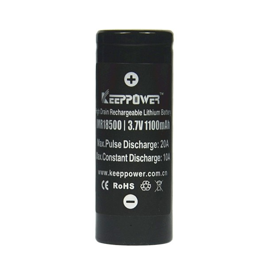 Keeppower IMR UH1850 Li Ion batteri 3,6V 1100mAh (Flat topp)
