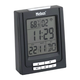 Radiostyrt vekkerklokke - med kalender og termometer