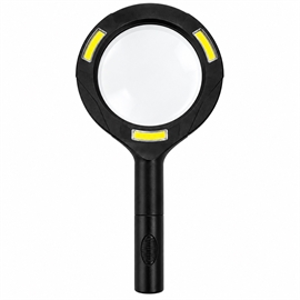 Luplampe 250 Lumen – Håndholdt forstørrelsesglass med lys, sort
