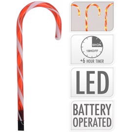 LED Julestokk 74cm med timer (5 stk.)