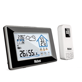 Mebus Trådløs Værstasjon med Sensor, Sort og Sølv