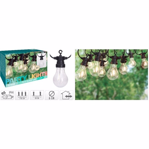 Progarden Party lyskæde 7,5 meter 10 A60 Filament LED de 7,5 meter 10 Filament LED