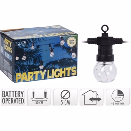 Party LED lyskjede 30 LED, 10 pærer Varm hvit (4,5 meter)