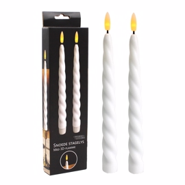 Snoede LED Stakelys med 3D-Flamme H: 24,5 cm, 2 stk.