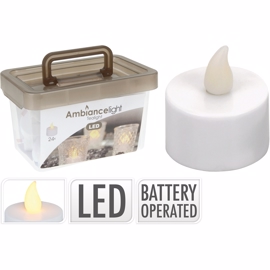 Stearinlys LED 24 pakke hvit inkl batterier 