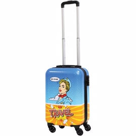 Koffert 28 liter blå/oransje/gul (håndbagasje)