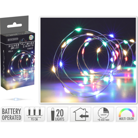 LED lyskjede Silverwire 20 LED Multifarget (95 cm)
