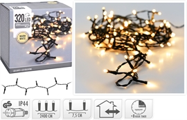 LED lyskjede 320 LED Varm hvit (24 m)