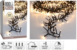 LED lys kjede klynge 800 LED Varm hvit (12m)