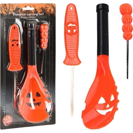 Halloween gresskarredskaper til utskjæring, 3 deler