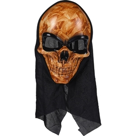 HALLOWEEN SKREMMENDE MASKE MED STOFF, KOBBERMALT