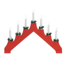 Svensk lysestake med 7 lys, rød