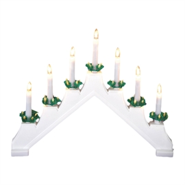 Svensk lysestake med 7 lys, hvit