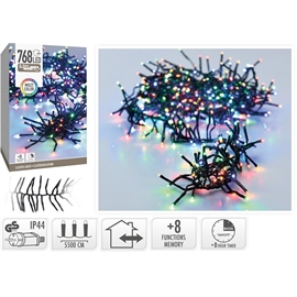 LED-lyskjedeklynge 768 LED flerfarget (5,5 meter)