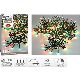 LED-lyskjedeklynge 576 LED 3 farger (4 meter)