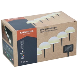 Grundig LED solcellelamper varmhvitt lys, 5 stk.