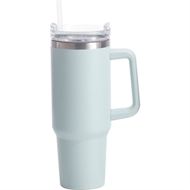 EH Termokrus med lokk, sugerør og håndtak 1200 ml., Lys turkis