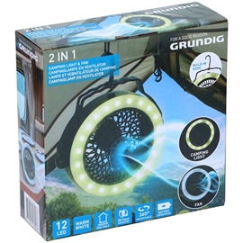Grundig LED-lampe med vifte 