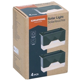Grundig LED solcellelamper for trinn- og gjerdebelysning, sett med 4 