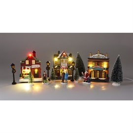 Julelandskap med LED Lys, Sett med 14 deler