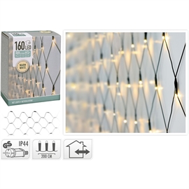 LED-lysgitter 200 x 100 cm 160 LED, varm hvit