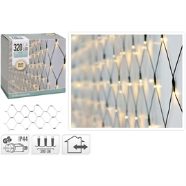 LED Lysgitter 300 x 150 cm 320 LED, Varm Hvit
