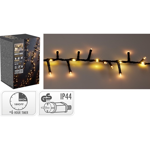 Snake LED-lyslenke med Fossefallseffekt 360 LED 5 m, Varm Hvit