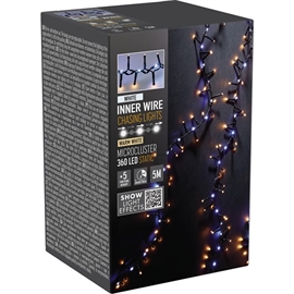 Snake LED-lyslenke med Fossefallseffekt 360 LED 5 m, Varm og Kald Hvit