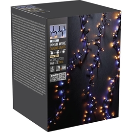 Snake LED-lyslenke med Fossefallseffekt 1060 LED 15 m, Varm og Kald Hvit