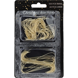 Julekroker i gullfarget metall – sett med 150 små og store