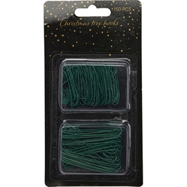 S-kroker til juleoppheng i grønt metall, liten og stor, 150 stk.