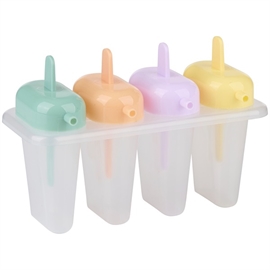 Alpina Ispinneformer 4 x 60 ml Gjenbrukbare med Sugerør Pastellfarger