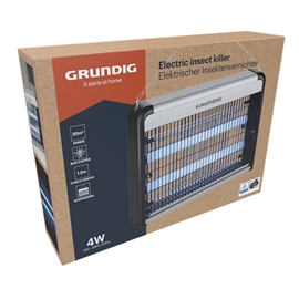 Grundig Elektrisk Insektdreper LED 4W til Hjemmet, Sort/Sølv