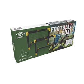Umbro Sammenleggbart Fotballmål Sett 2 stk. 55x44x44 cm, Svart/Gul