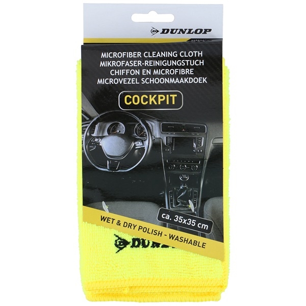Dunlop Mikrofiberklut til Instrumentpanel 35x35 cm Bilrengjøring, Gul