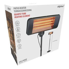 Alpina Terrassevarmer Justerbar 195 cm Utendørs 2000W, Sort