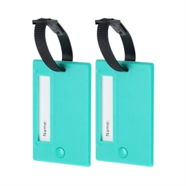 Proworld Bagasjemerker 2 stk. med Skjult Adresse og Telefonnummer, Turkis