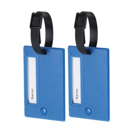 Proworld Bagasjemerker 2 stk. med Skjult Adresse og Telefonnummer, Blå