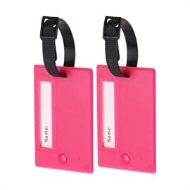 Proworld Bagasjemerker 2 stk. med Skjult Adresse og Telefonnummer, Pink
