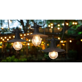 LED Party Lysslynge 2,5 m, 6 LED Filament Pærer med Glatte Skjermer, Varm Hvit