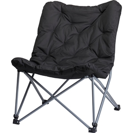 Redcliffs Sammenleggbar Campingstol med Polstret Sete og Rygg, Sort