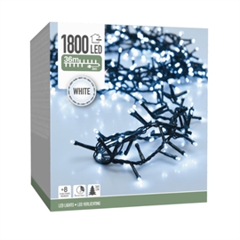 LED Micro Cluster Lyslenke 36 m 1800 LED, Kald Hvit