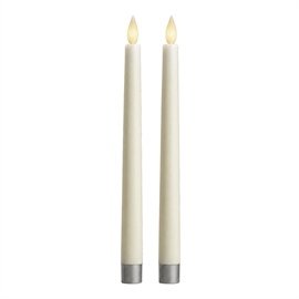 LED Stagelys H: 29 cm med 500 timers lystid 2 stk. vokslys, hvit