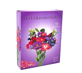 Perleblomster bukettsett med 16 Gerbera blomster - DIY sett