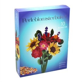 Perleblomster bukettsett med 10 Solsikke blomster - DIY sett