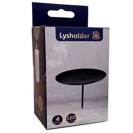 Nordic Glow Lysholder til LED Blokklys 4 stk. i Metall, Sort