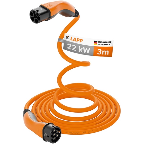 LAPP Mobility Type 2 Selvinnrullende ladekabel Orange 3M 22kw