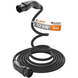 LAPP Mobility Type 2 Selvinnrullende ladekabel Sort 5M 22kw