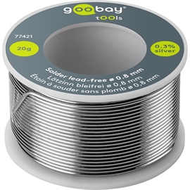 Goobay blyfritt loddetinn 0,8 mm 20 g med flusskjerne